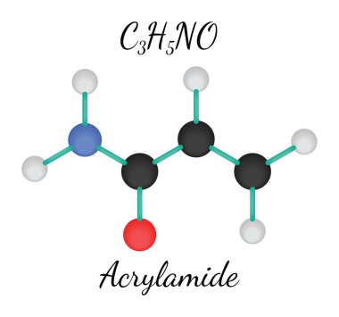 C3H5NO acrylamide molecule clipart