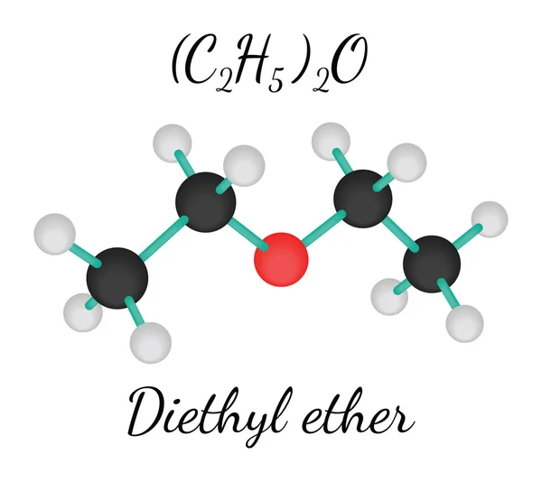 C4h10o eteru dietylowego cząsteczki — Wektor stockowy