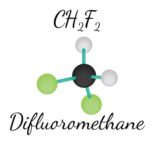 CH2F2 molécula de difluorometano — Vector de stock