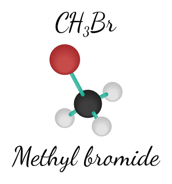 CH3Br molécula de bromuro de metilo — Vector de stock