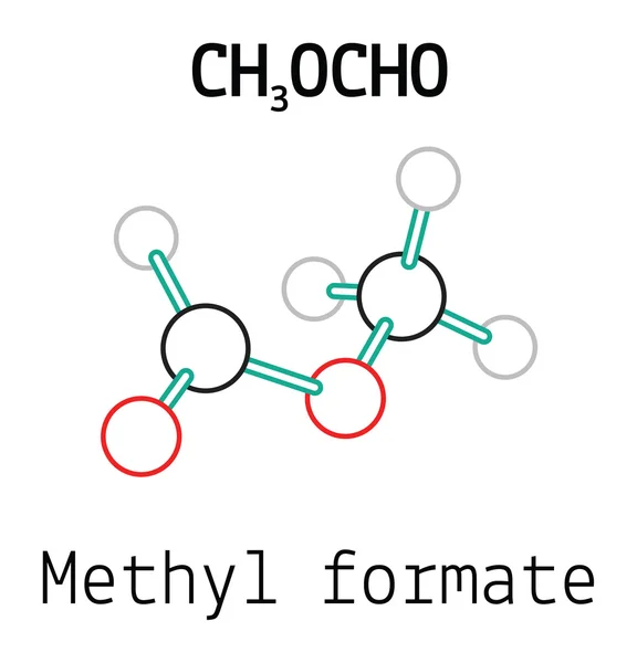 CH3OCHO molécula de formiato de metilo — Vector de stock