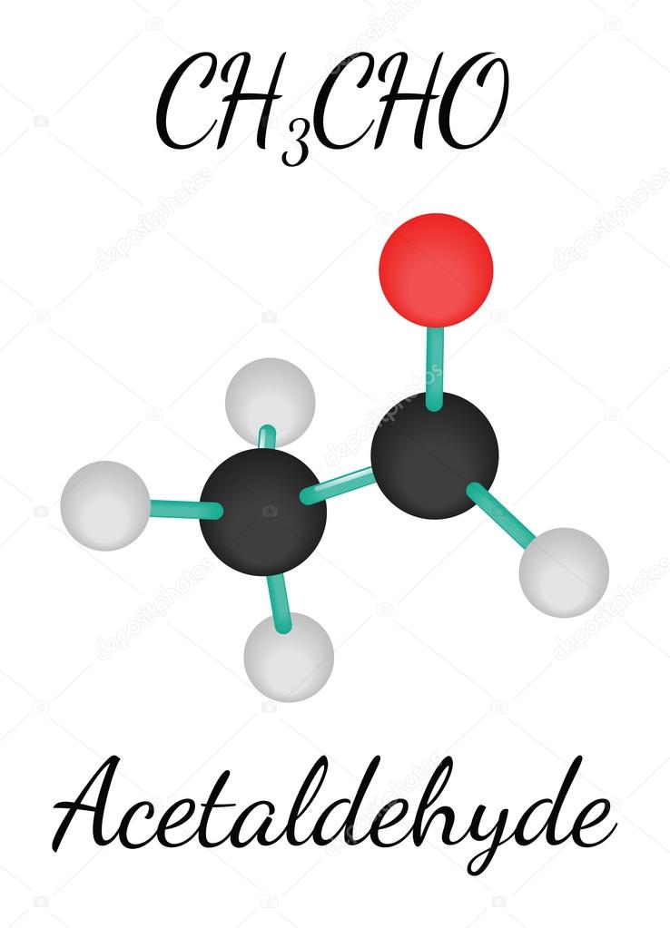 CH3CHO acetaldehyde molecule