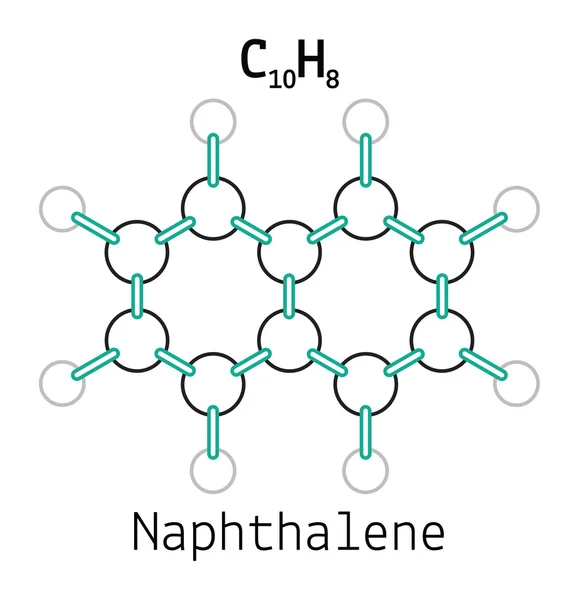 C10H8 molécula de naftaleno — Vector de stock