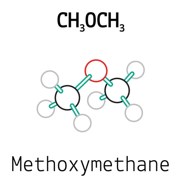 CH3OCH3 molécula de metoximetano — Vector de stock