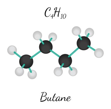 C4h10 bütan molekül