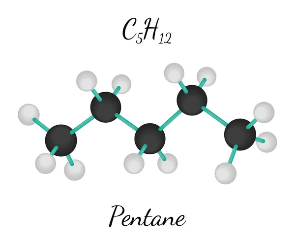 Molécula de pentano C5H12 — Vector de stock