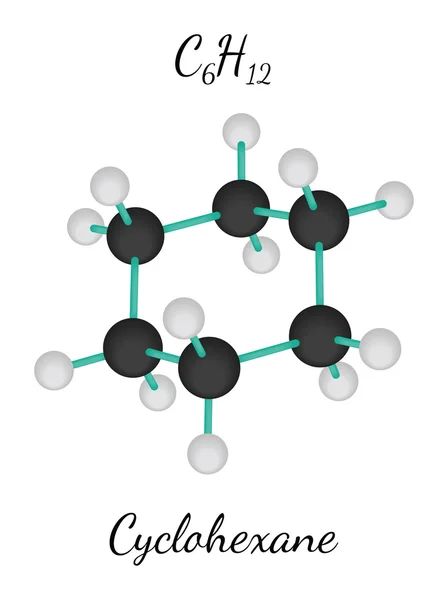 Molécula de ciclo-hexano C6H12 —  Vetores de Stock