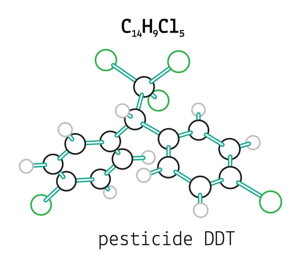 C14h9cl5 bekämpningsmedlet Ddt molekyl — Stock vektor