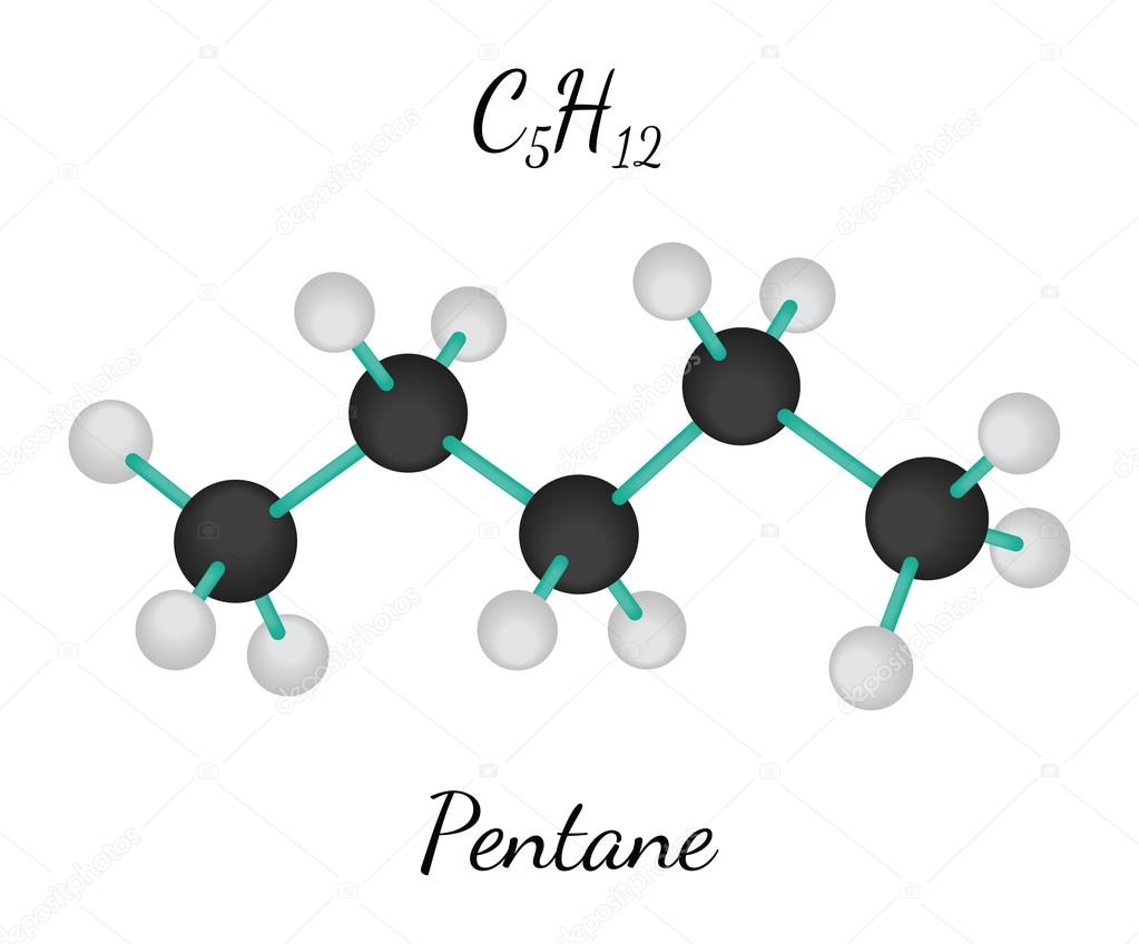 Molécula de pentano C5H12 Vector de Stock de ©MariaShmitt 103453268
