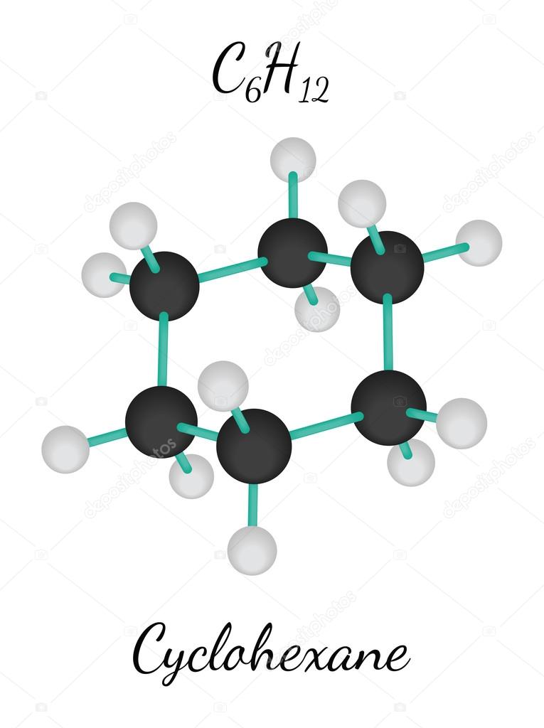 c6h12 cyclohexane molecule stock