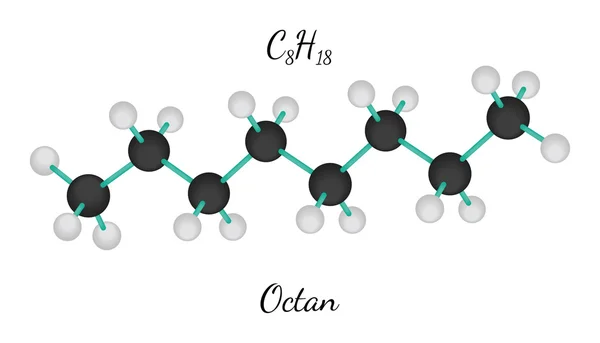 Molécula de octano C8H18 —  Vetores de Stock