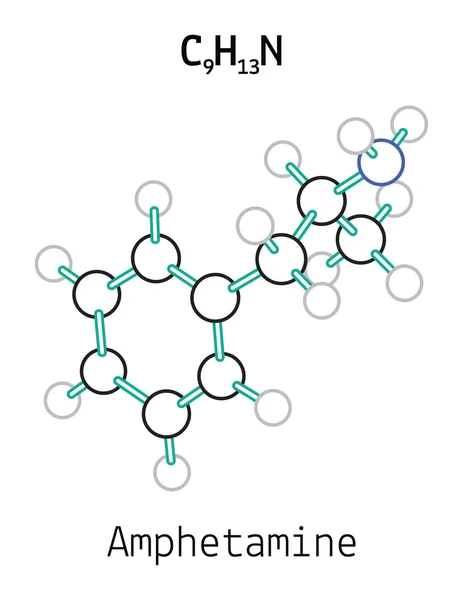 C9h13n amfetamin molekyl — Stock vektor