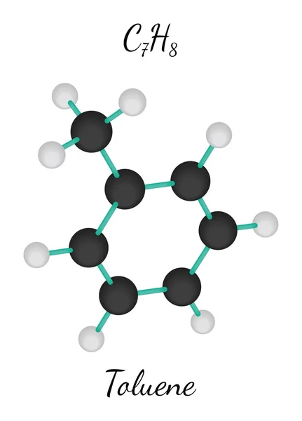 C7H8 Molécula de tolueno —  Vetores de Stock