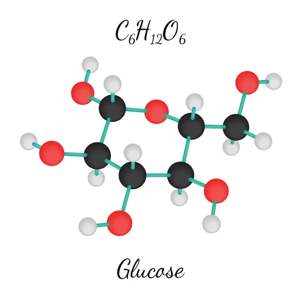 Molekula glükóz C6h12o6 — Stock Vector