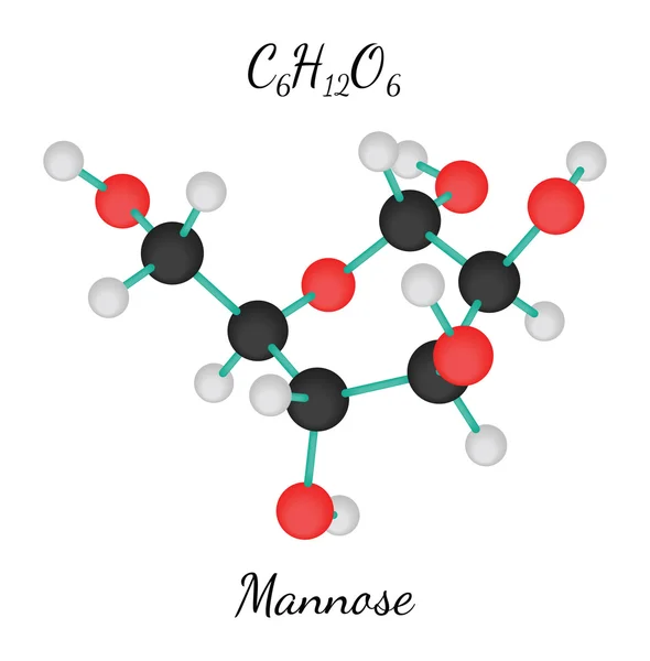 C6H12O6 Molécula de manosa — Vector de stock