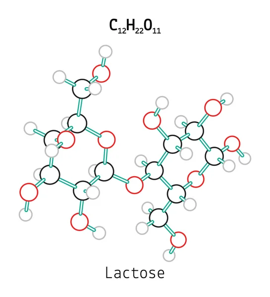 C12h22o11 laktózy molekula — Stockový vektor