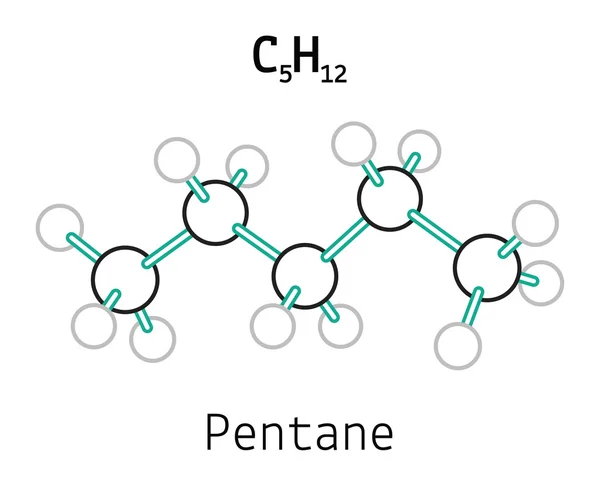 C5H12 pentane molecule — Stock Vector
