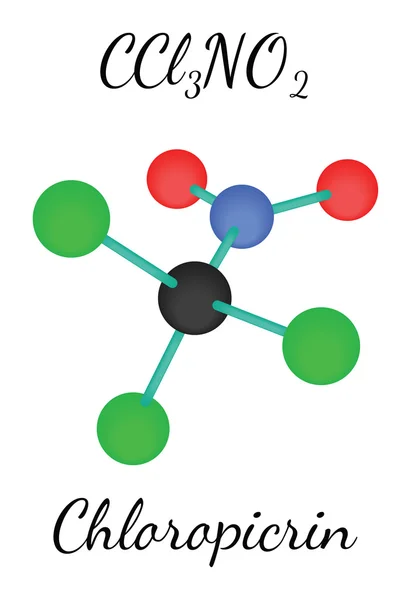Molekul CCl3NO2 chloropicrin - Stok Vektor