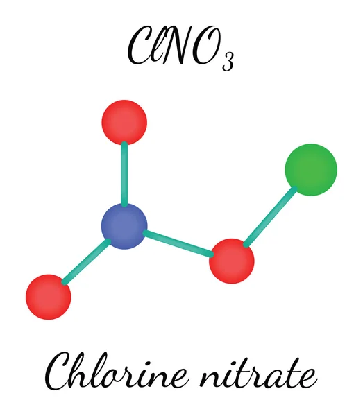 ClNO3 chlorine nitrate molecule — Stock Vector