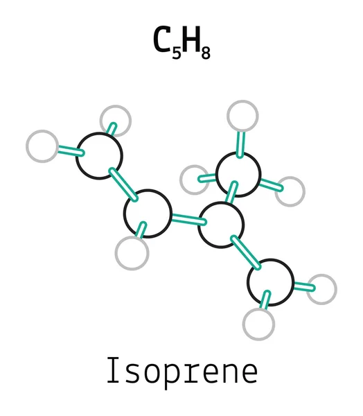 Molécula de isopreno C5H8 — Vector de stock