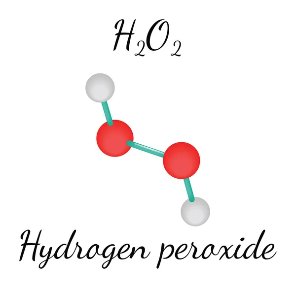 H2O2 molécula de peróxido de hidrogénio —  Vetores de Stock