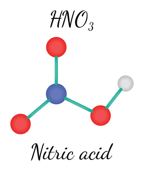 Molécula de ácido nítrico HNO3 — Vector de stock