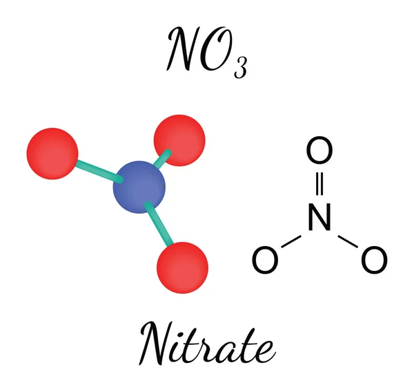 Molécula de nitrato de NO3 — Vector de stock