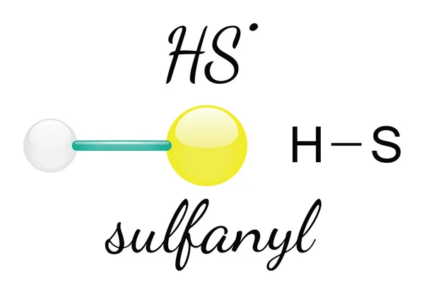 HS sulfanyl молекули — стоковий вектор