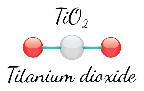 Molekul titanium dioksida TiO2 Stok Ilustrasi 