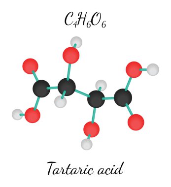 C4H6O6 tartaric acid molecule clipart