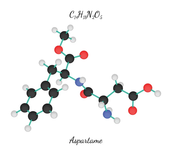 C14H18N2O5 molécula de aspartame —  Vetores de Stock