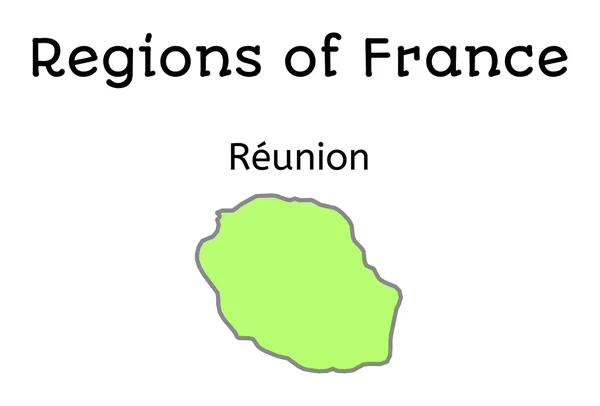 Franciaország közigazgatási vaktérképe Reunion — Stock Vector
