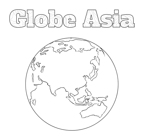Globo vista Ásia — Vetor de Stock