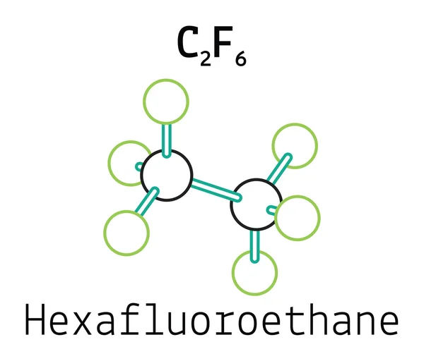 Molécula de hexafluoroetano C2F6 — Vector de stock