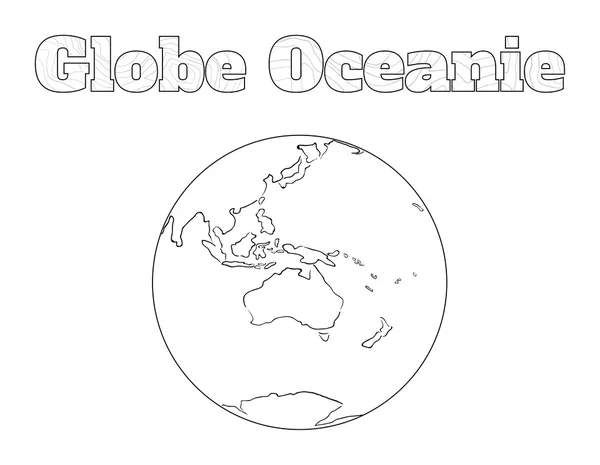 Globe vue Océanie — Image vectorielle