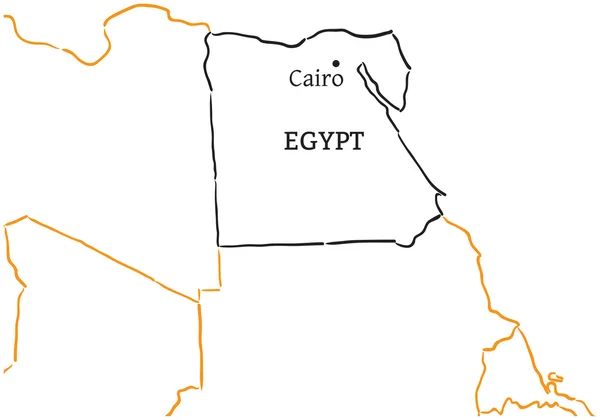 Egito desenhado à mão esboço mapa —  Vetores de Stock
