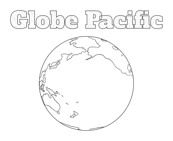 Globo vista del Pacífico — Vector de stock