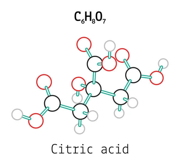 C6H8O7 Molekul asam sitrat Stok Ilustrasi Bebas Royalti