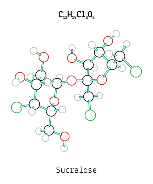 C12H19Cl3O8 Molécula de sucralosa — Vector de stock