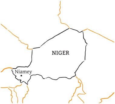 Nijer çizilmiş kroki harita