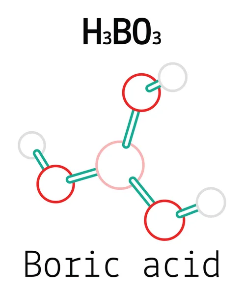 Molekul asam borat BH3O3 Stok Ilustrasi 