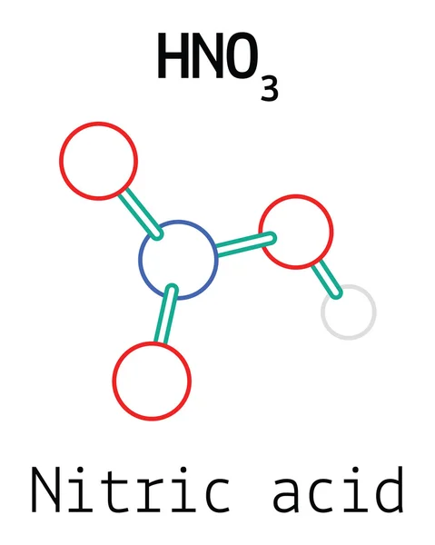 Molécula de ácido nítrico HNO3 — Vector de stock