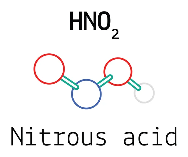 Molécula de ácido nitroso HNO2 — Vector de stock