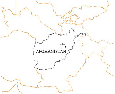 Afganistan çizilmiş kroki harita