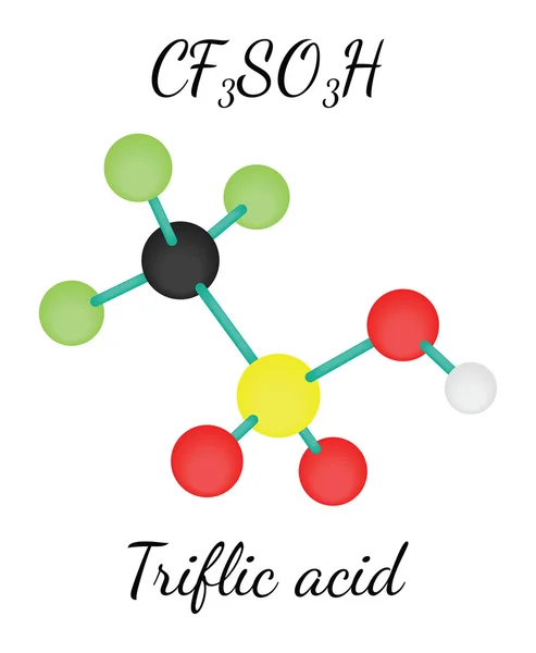 CF3SO3H Molécula de ácido trifílico — Vector de stock