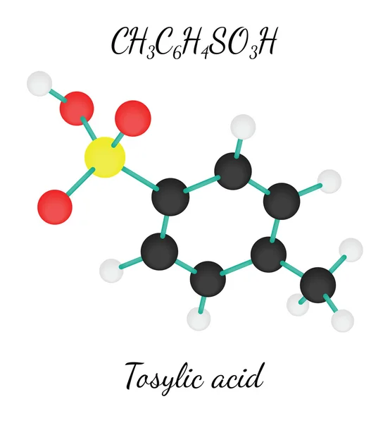 CH3C6H4SO3H Molécula de ácido Tosílico — Vector de stock