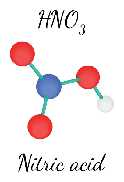 Molécula de ácido nítrico HNO3 — Vector de stock