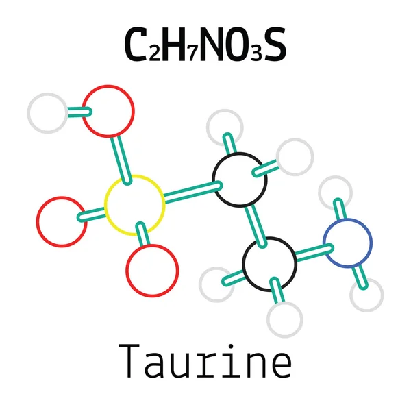 C2H7NO3S Molécula de taurina — Vector de stock