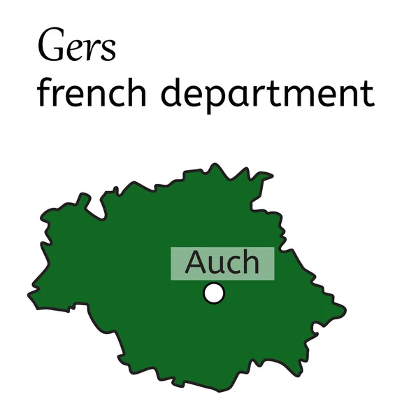 Gers mapa del departamento francés — Archivo Imágenes Vectoriales
