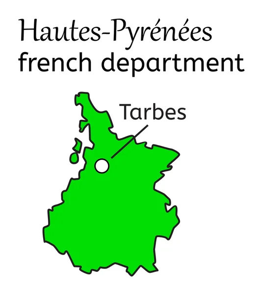 Hautes-Pyrénées francia Tanszék megjelenítése — Stock Vector
